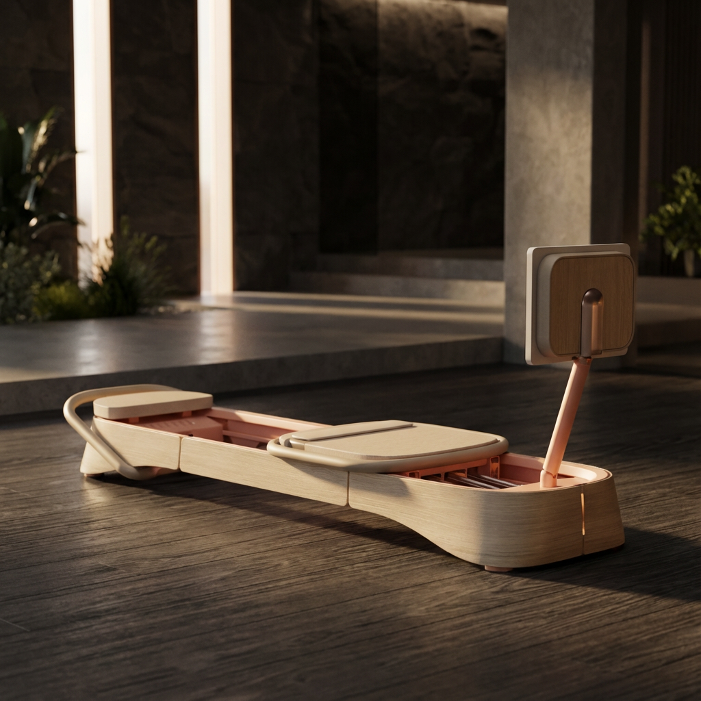The Intelligent Collection connected Pilates machine, designed for modern urban living in a Minneapolis.