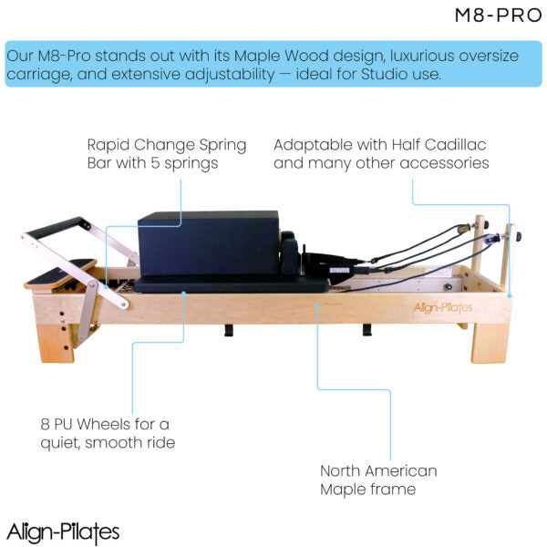 Align-Pilates M8-Pro Maple Reformer & Sitting Box Bundle